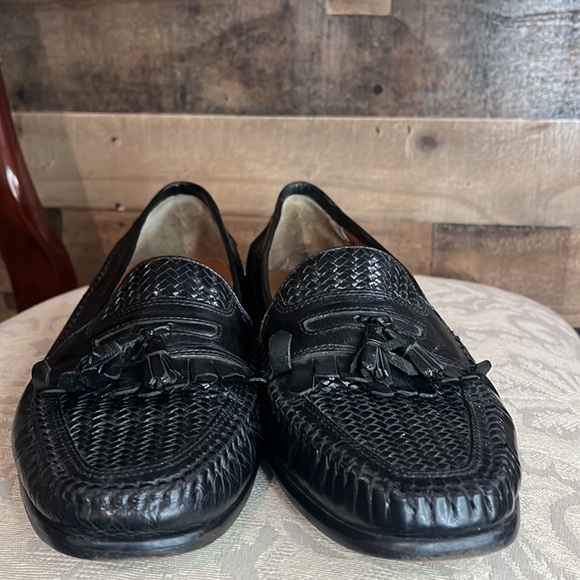 Bostonian Black Leather Tassel Loafers Shoes Size 10M - Picture 2 of 7